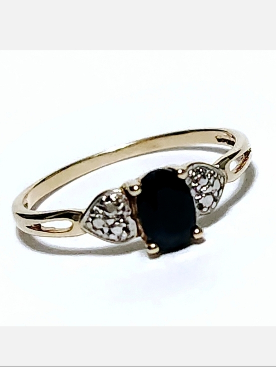 Jewelry - 0.50ct Sapphire 10K Gold Oval Solitaire Ring Womens Size 7
